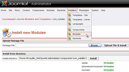 How to install a module in Joomla